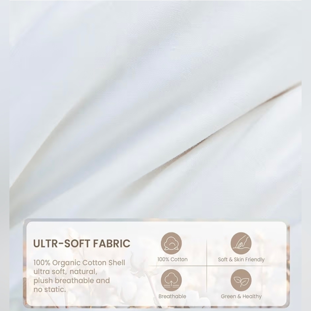 NIB Goose Down 750+ FP Crib Comforter Duvet Organic Cotton Toddler Size 41 X 48 - Picture 4 of 8